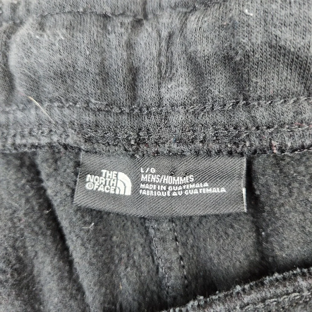 The North Face Mens Black Fleece Shorts Large Drawstring Elastic Waist Pockets